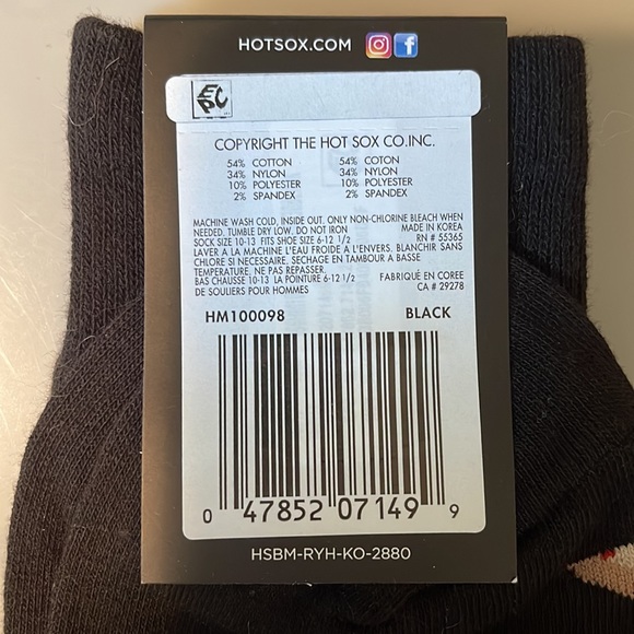 Hot Sox Mens Basics Collection Pizza Sock - Picture 3 of 3